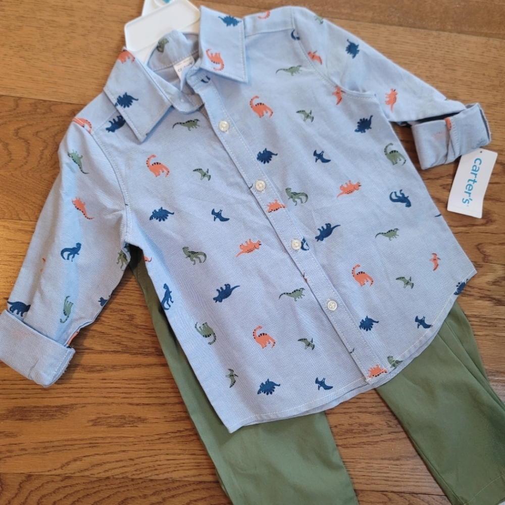Carter's Two Piece Outfit Dinosaur Print Size 24 Months NWT - Picture 2 of 9